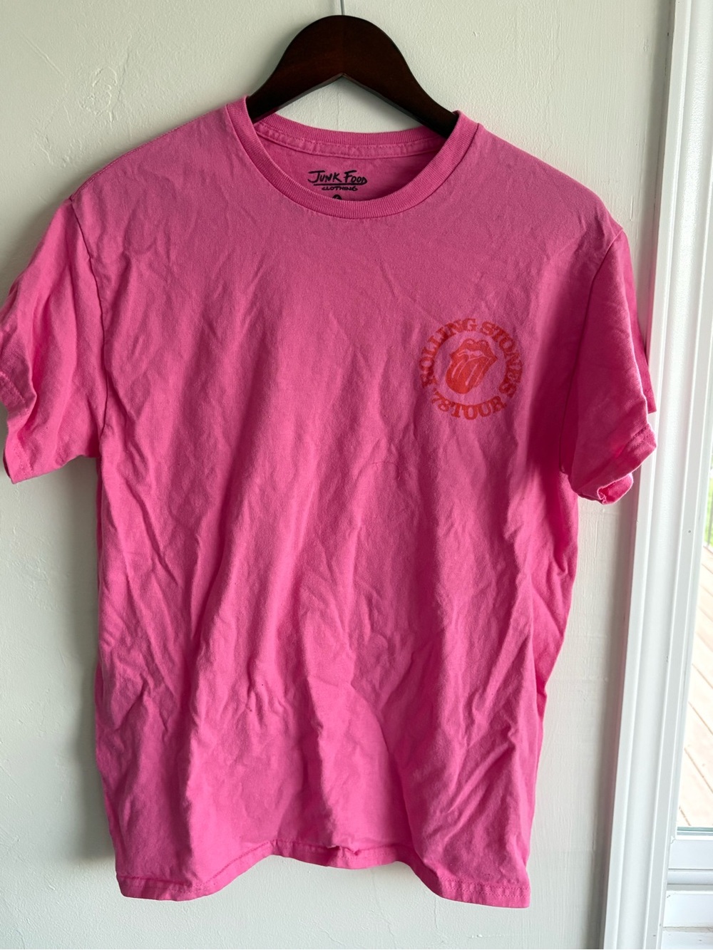 Junk Food Clothing Pink Rolling Stones Tongue Graphic Tee